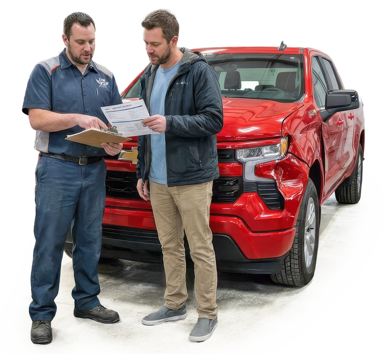 Two team members reviewing an insurance claim